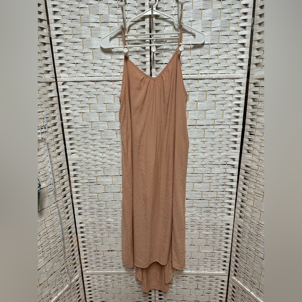 Doe & Rae high low maxi dress macrame smock‎ back size S EUC peach color